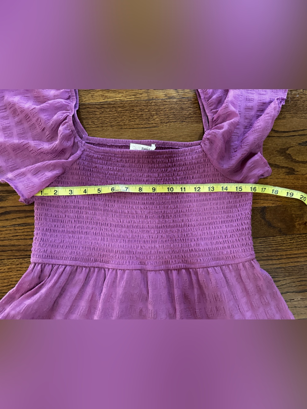 Girls' Pink Tiered Puff-Sleeve Dress size Large - Picture 7 of 9